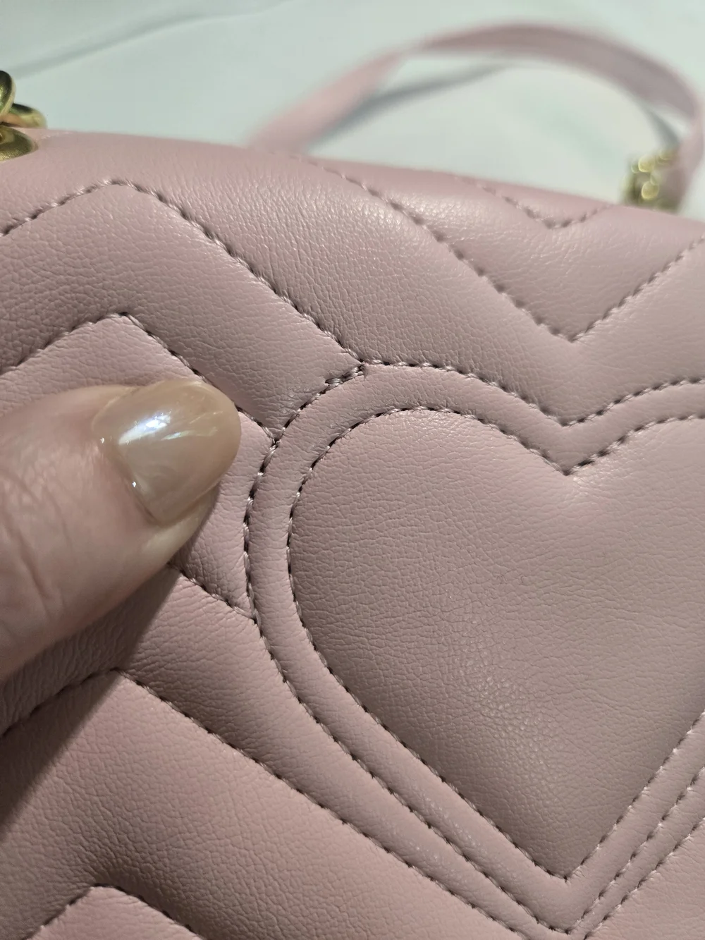 Leather Pink G Matelassé Shoulder Bag )Inspired - Priced To Sell